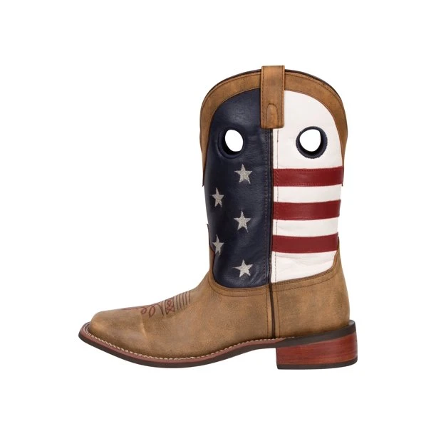 Smoky Mountain Men's 11" Stars And Stripes Vintage Brown Western Boots 4 Smoky Mountain Men's 11" Stars And Stripes Vintage Brown Western Boots - Image 2