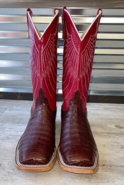 Western Cowboy Fashion 42 Anderson Bean Men's Tobacco Caiman Crocodile Belly S3014