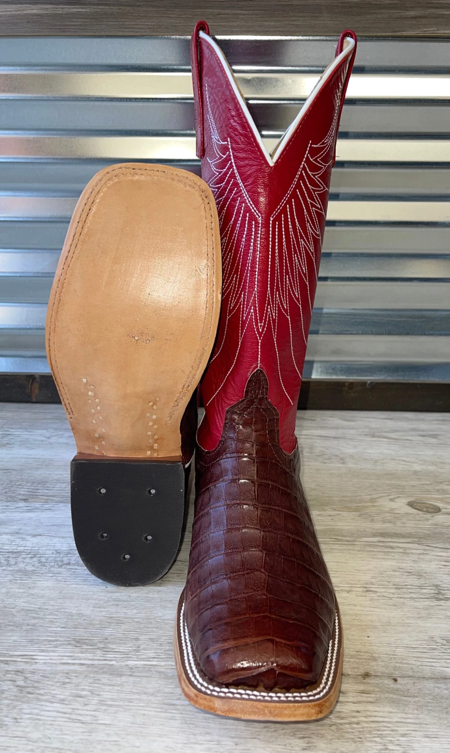 Anderson Bean Men's Tobacco Caiman Crocodile Belly S3014 4 Anderson Bean Men's Tobacco Caiman Crocodile Belly S3014 - Image 2