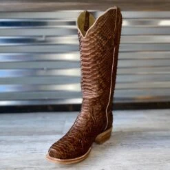 Women's R. Watson Sand Matte Python Boots -Western Cowboy Fashion IMG 3657