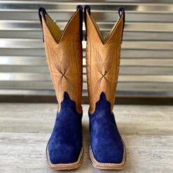 Western Cowboy Fashion 44 Anderson Bean Royal Blue Wyoming Roughouts