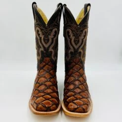 Western Cowboy Fashion 8 Cowtown Cognac Fish Print Boot