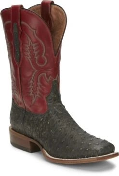 TONY LAMA MEN'S AUGUSTUS GREY OSTRICH BOOTS 6092